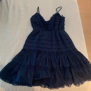 Zimmermann Navy Lace Fit and Flare Mini Dress | Size 0